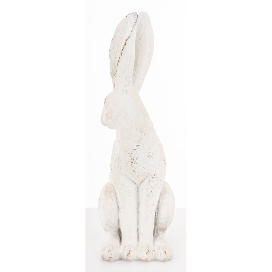 Dekoracja - siedzący słupka królik 32,5x11,5x10 cm TALA - IV biały