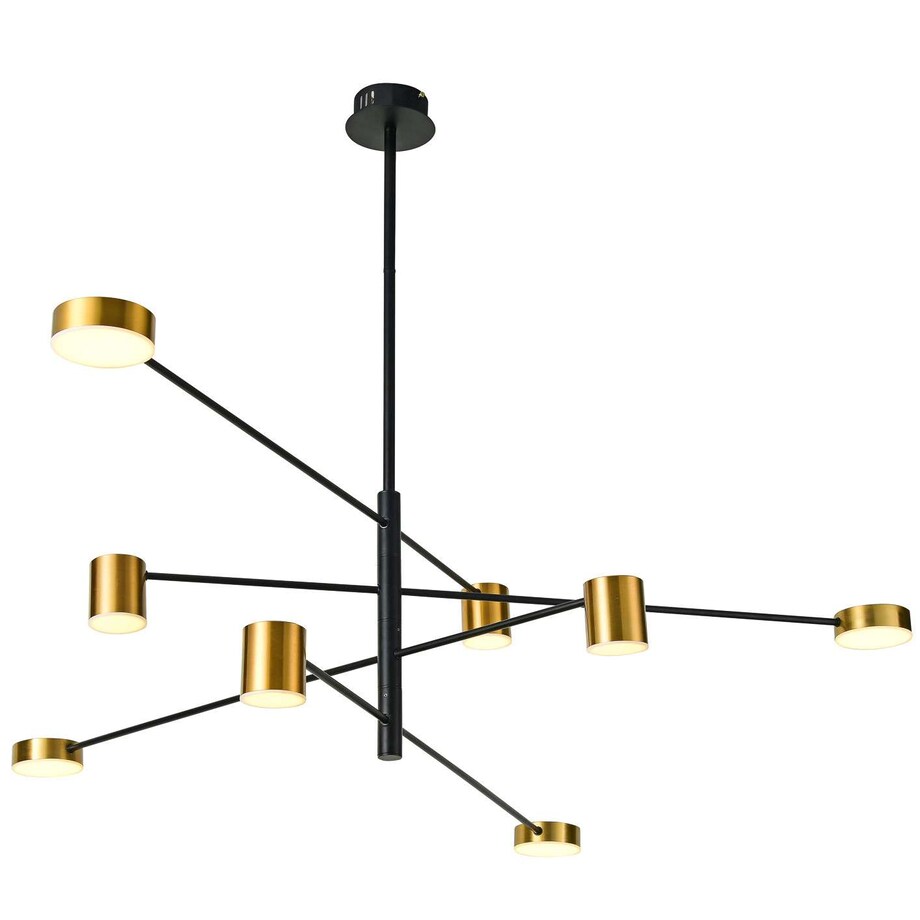 Sufitowa LAMPA modernistyczna REMDAL PND-16374-8-BK-GD-3K Italux metalowa OPRAWA molekuły LED 36W 3000K sticks czarne złote