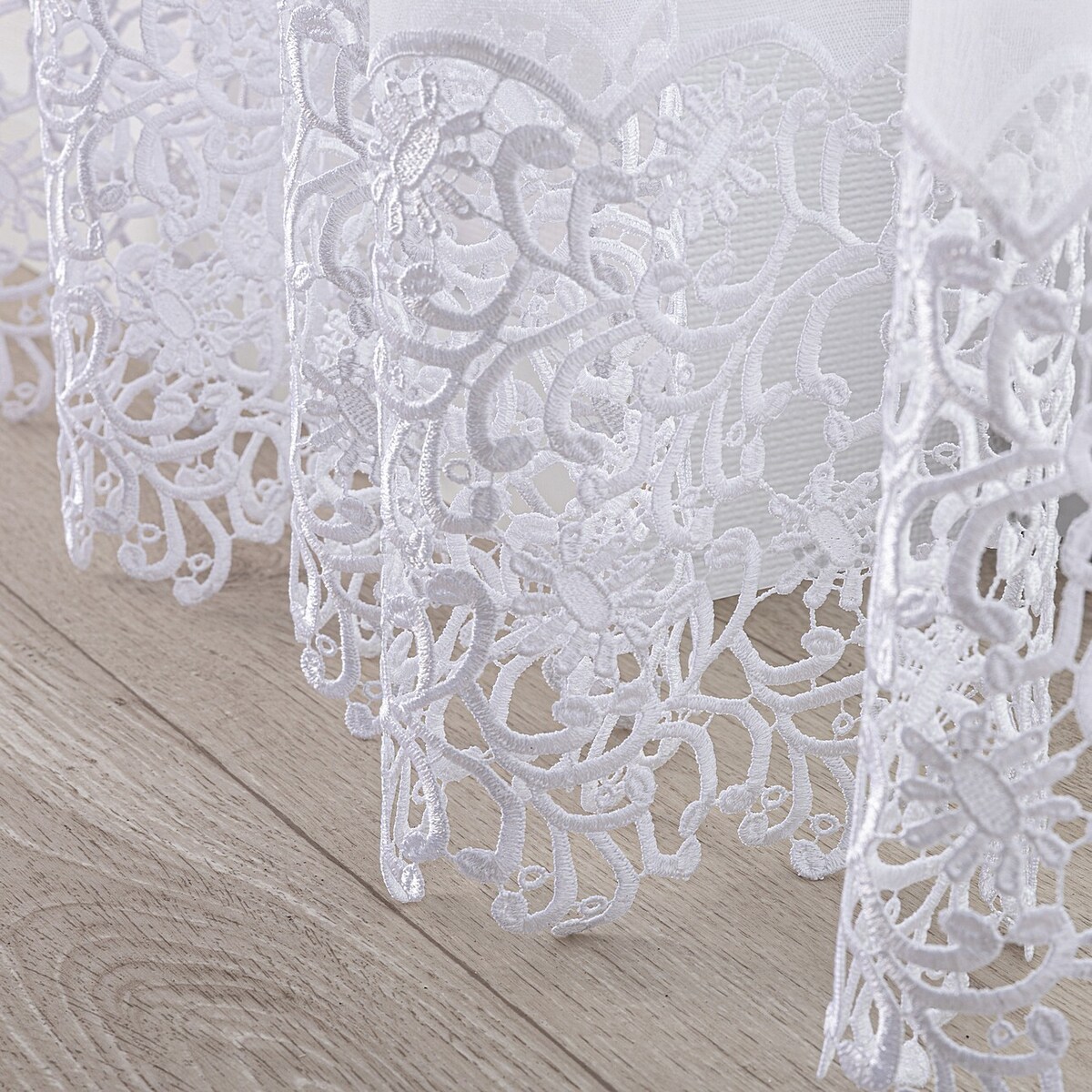 Firana na taśmie wave 300x265 biały ze wzorem