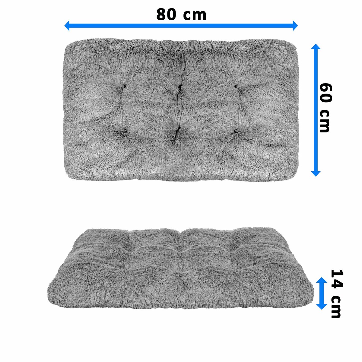 Legowisko Dla Psa Poduszka 80X60 Cm Shaggy Jasnoszare