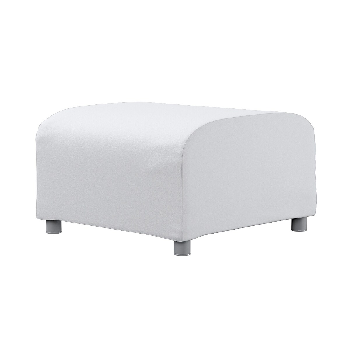 Pokrowiec na podnóżek Klippan, biała bukla, 53 x 53 x 32 cm, Boucle Teddy