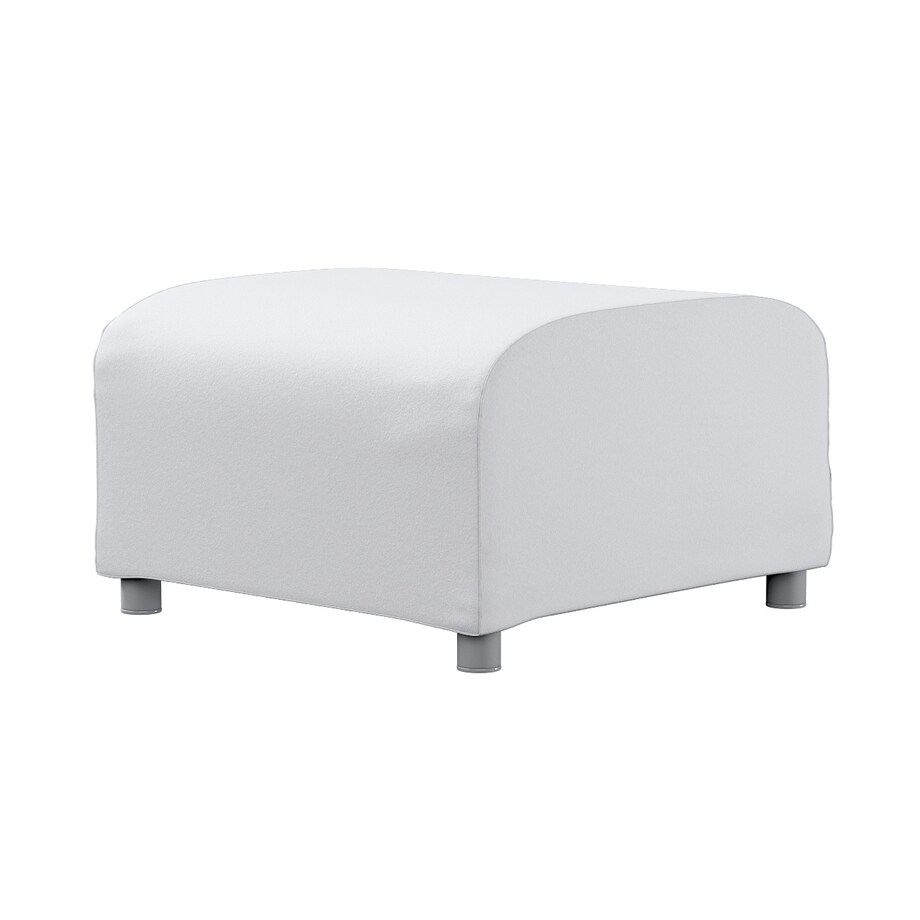 Pokrowiec na podnóżek Klippan, biała bukla, 53 x 53 x 32 cm, Boucle Teddy