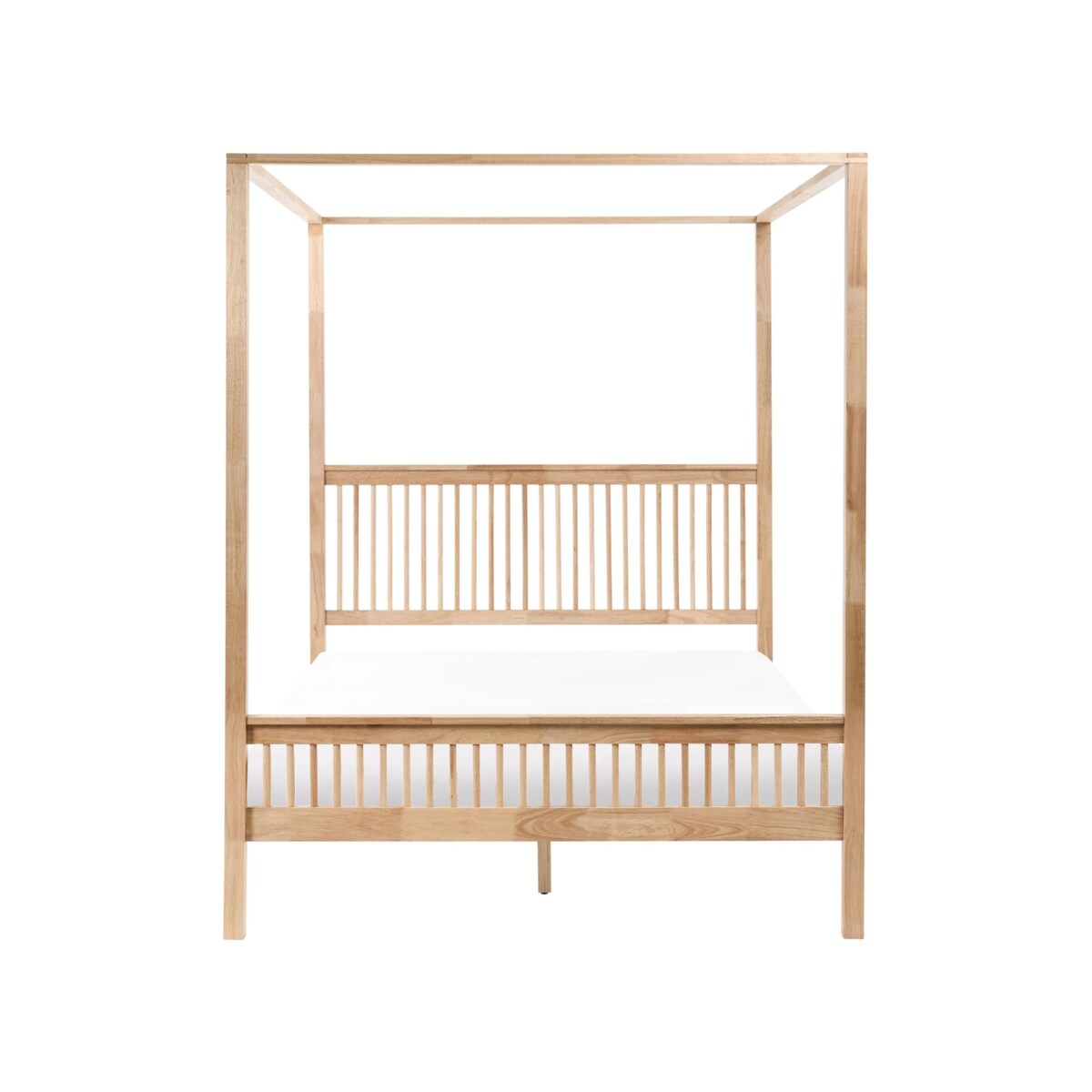 Łóżko z baldachimem Drewno HARFLEUR 160 x 200 cm Jasnobrązowy