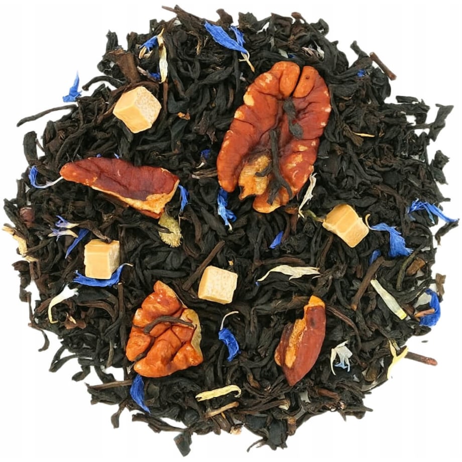 Herbata czarna SŁODKI SEN premium sypana orzechy pekan karmel bławatek 120g