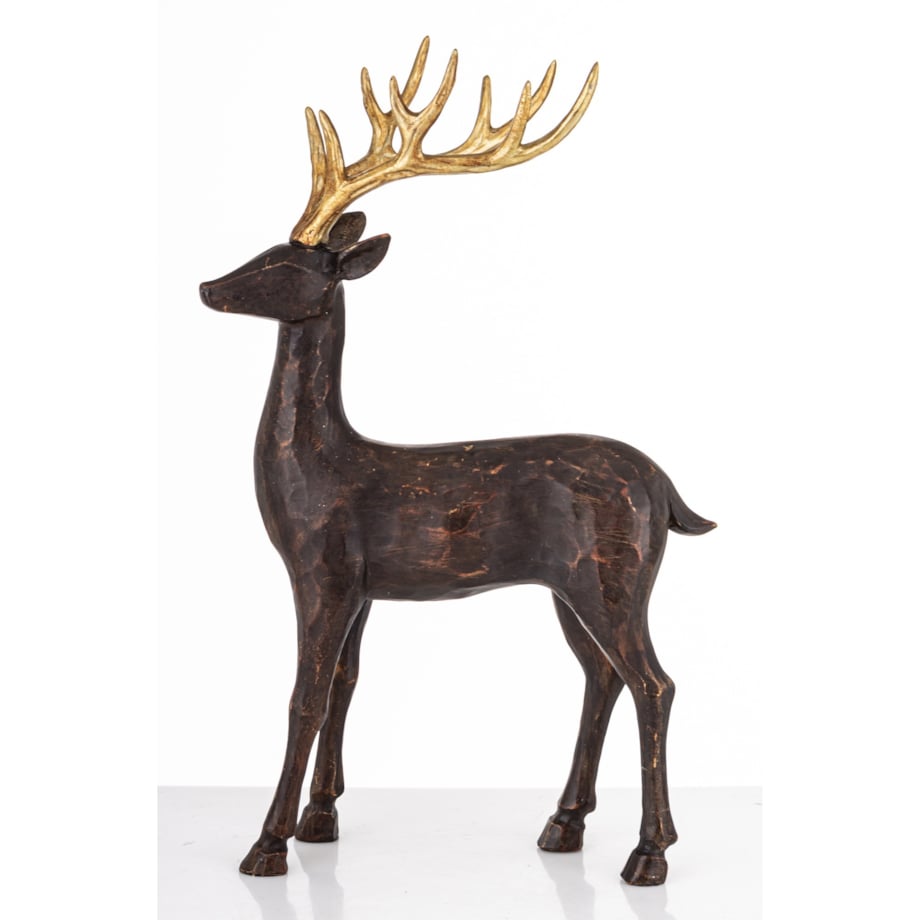 Figurka - stojący jeleń ciemnobrązowy 36x22x10 cm BALLER