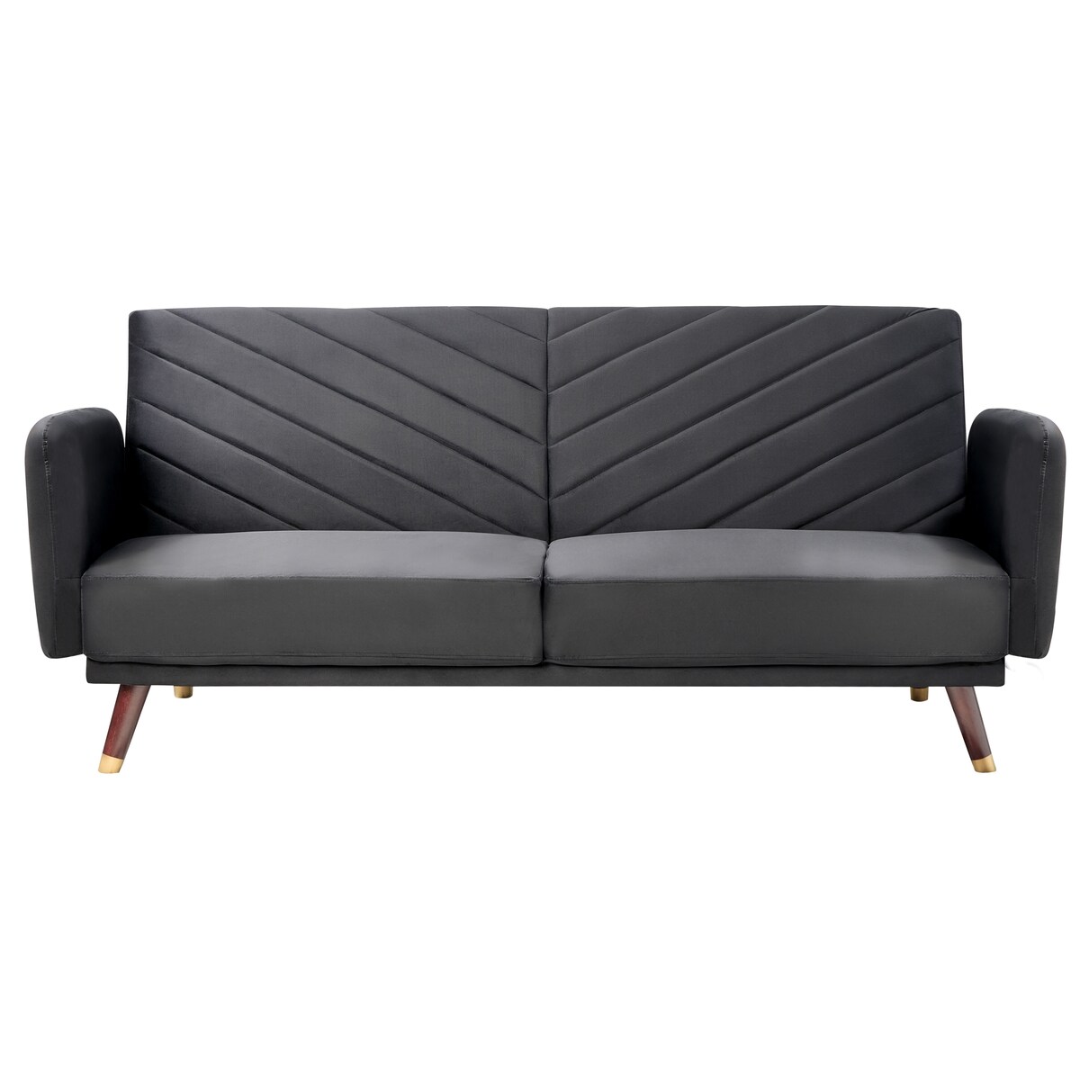 Sofa rozkładana dla 3 osób SENJA Welur Czarny