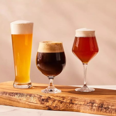 Zestaw Konesera Szklanki Pokale Kufle do Piwa 6 sztuk Krosno Różne Rodzaje