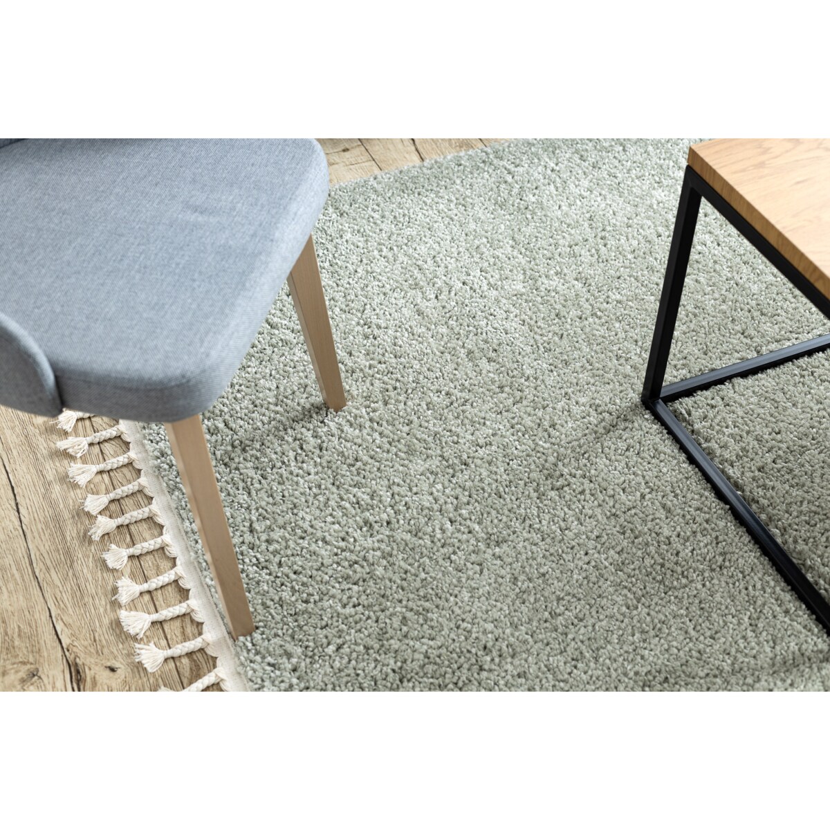 Dywan kwadratowy BERBER 9000 zielony Frędzle 120x120 cm