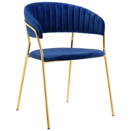 Welurowe krzesło Margo KH121100121.64 King Home pikowane ciemnoniebieskie