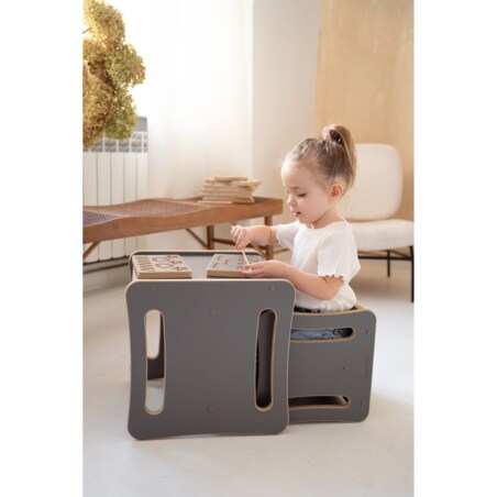 Krzesełko / stolik 2w1 SMALLY - szary