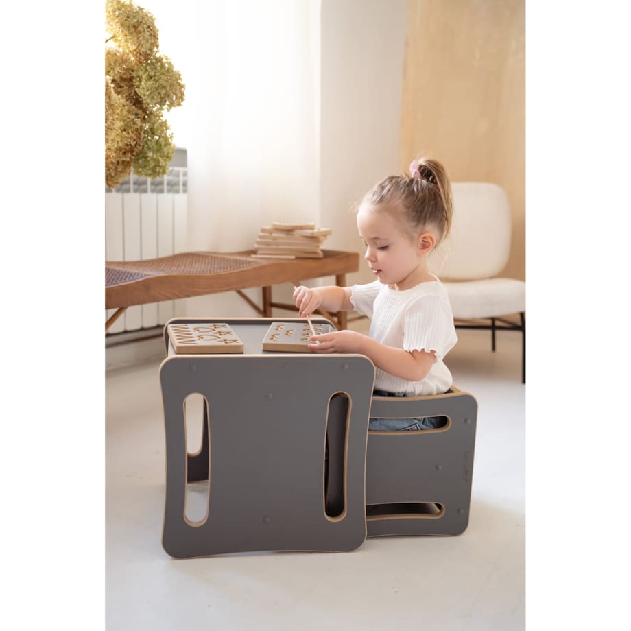 Krzesełko / stolik 2w1 SMALLY - szary