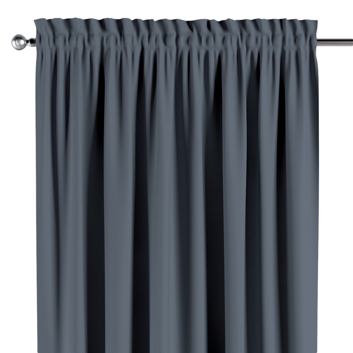 Zasłona na kanale z grzywką 1 szt. 130x260 grafitowy szary