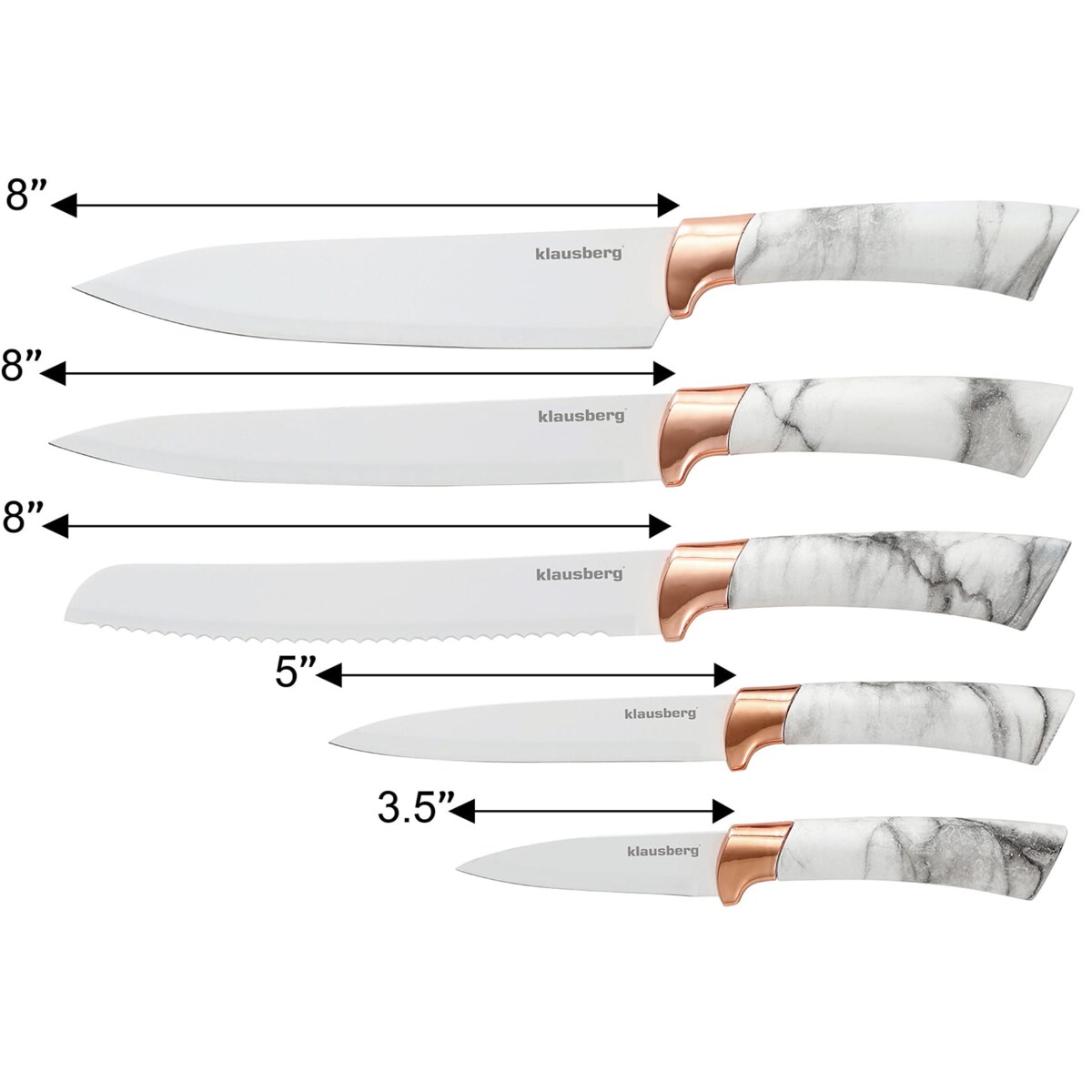 Zestaw noży kuchennych w bloku 5 elementów KLAUSBERG