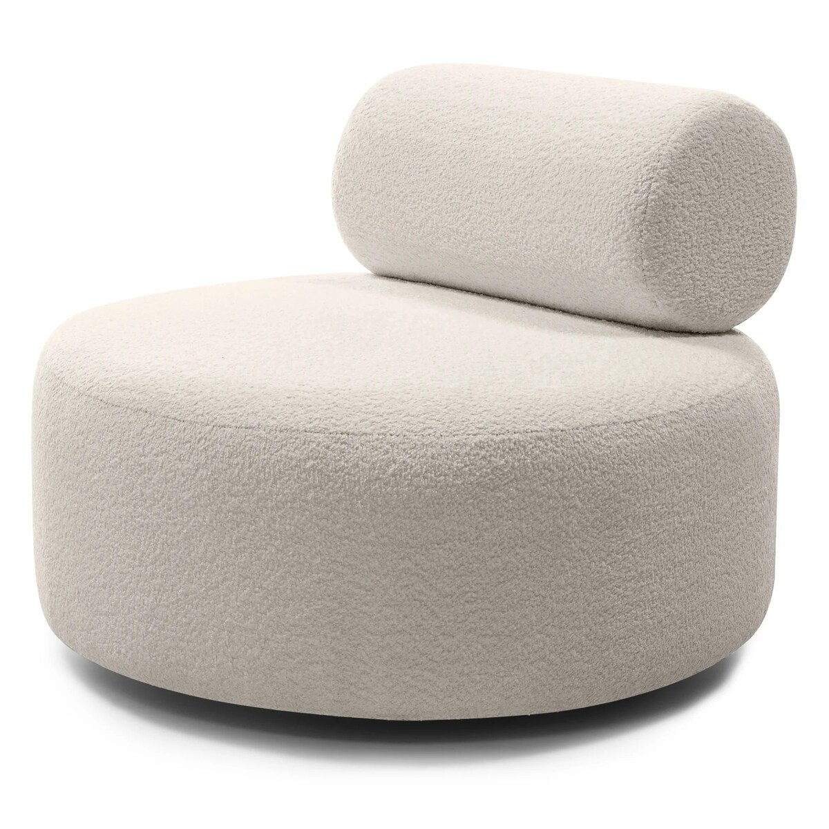 Fotel obrotowy bouclé jasnobeżowy Orvieto