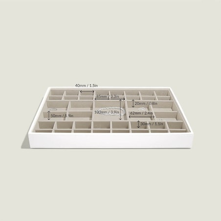 Szkatułka na biżuterię Stackers 41 komorowa supersize biało-beżowa