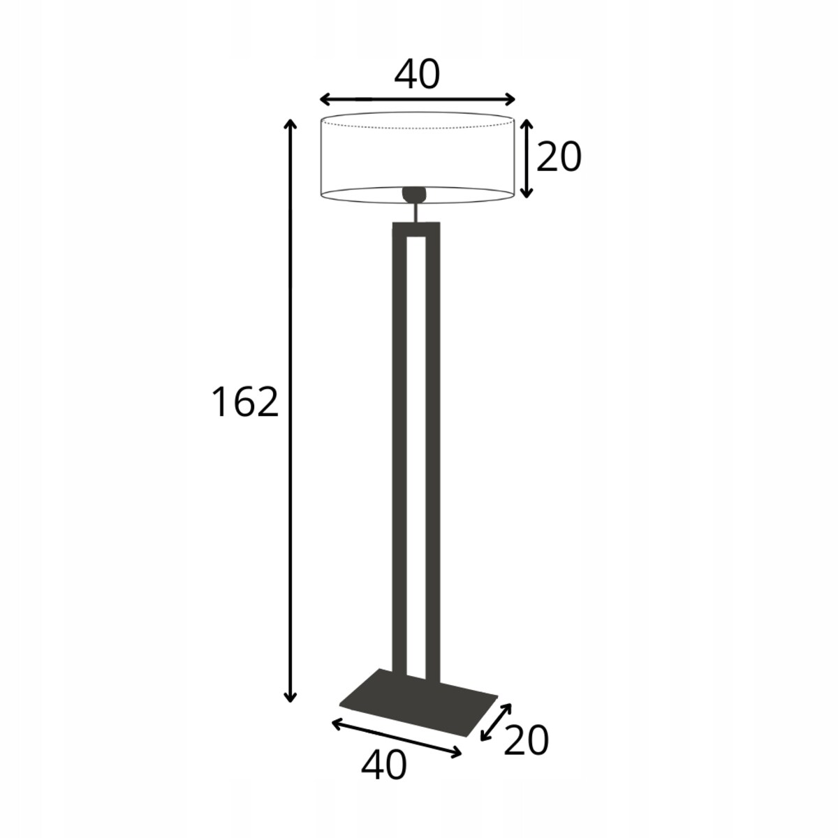 Lampa stojąca podłogowa z abażurem walec MONO