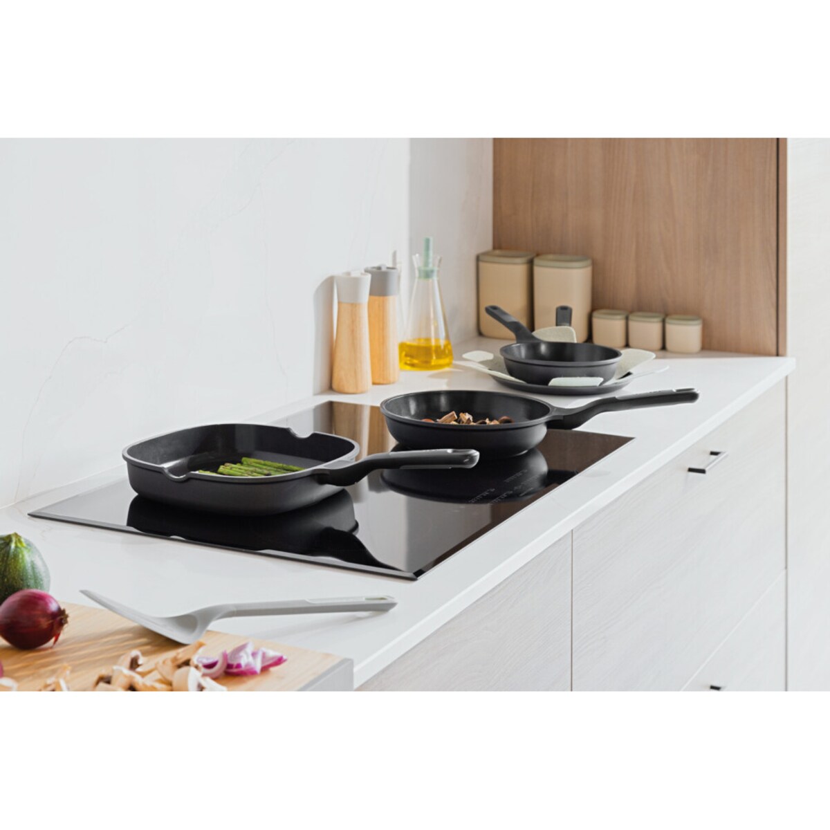 Zestaw patelni non-stick 4-el. Stone+ & łopatka Balance BergHOFF