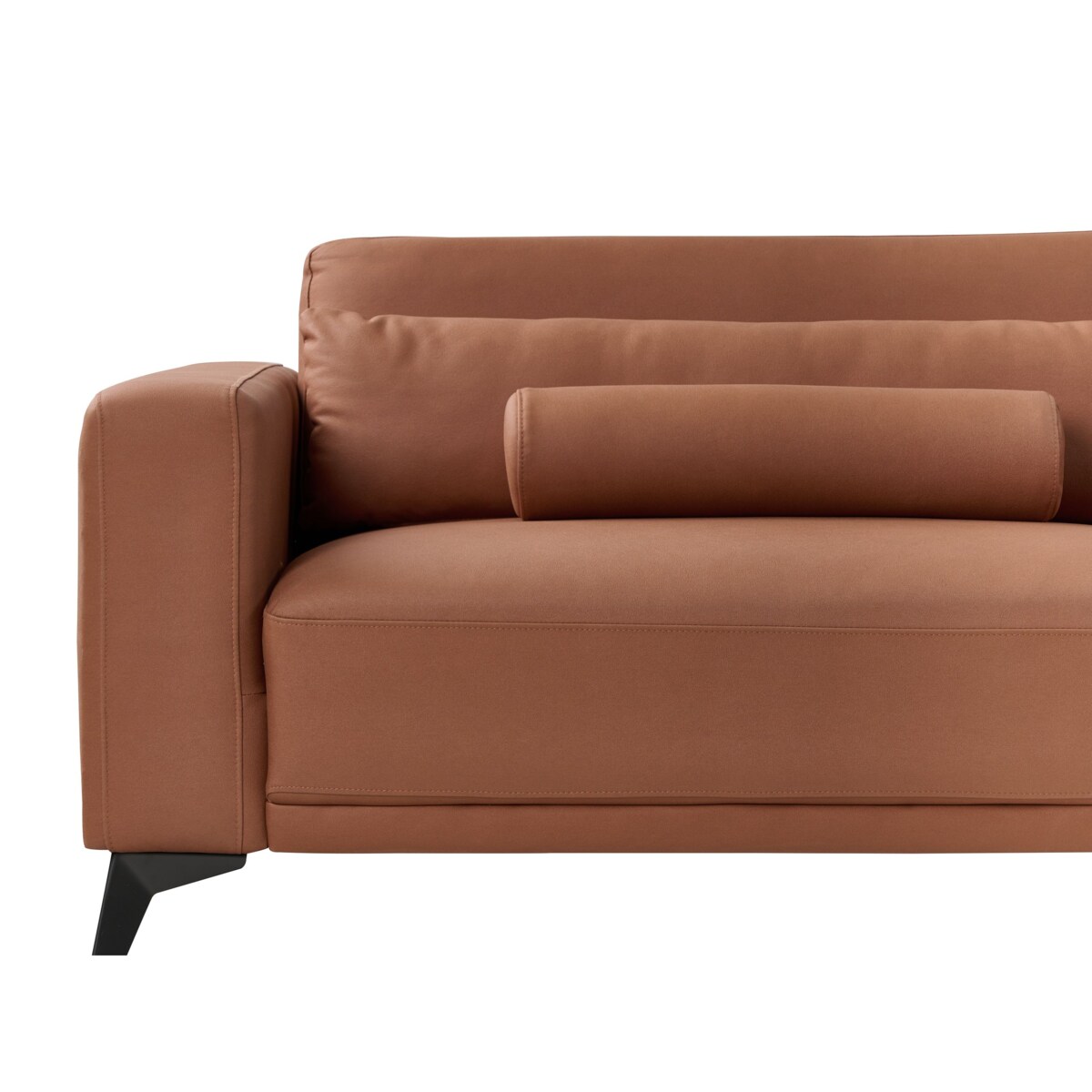 Sofa 3-osobowa ekoskóra brązowa ANGE