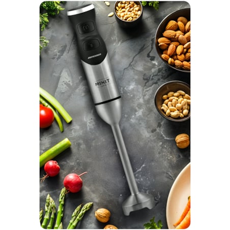 Blender ręczny 1500W czarny Berdsen tytanowe ostrza wielofunkcyjny 5w1