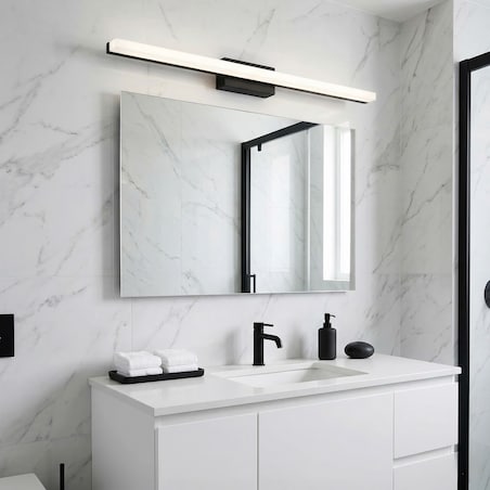 Kinkiet App1856-1W 80Cm Led Czarny, Metal, Tworzywo Sztuczne