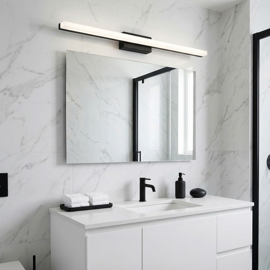 Kinkiet App1856-1W 80Cm Led Czarny, Metal, Tworzywo Sztuczne