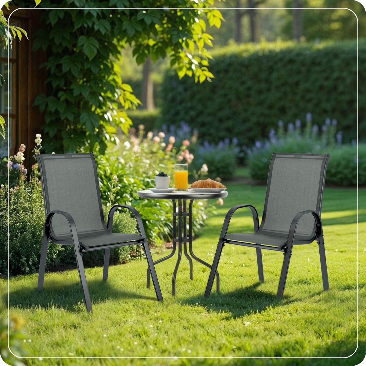 Krzesło ogrodowe na taras balkon ogród metalowe 4 szt. Sofotel