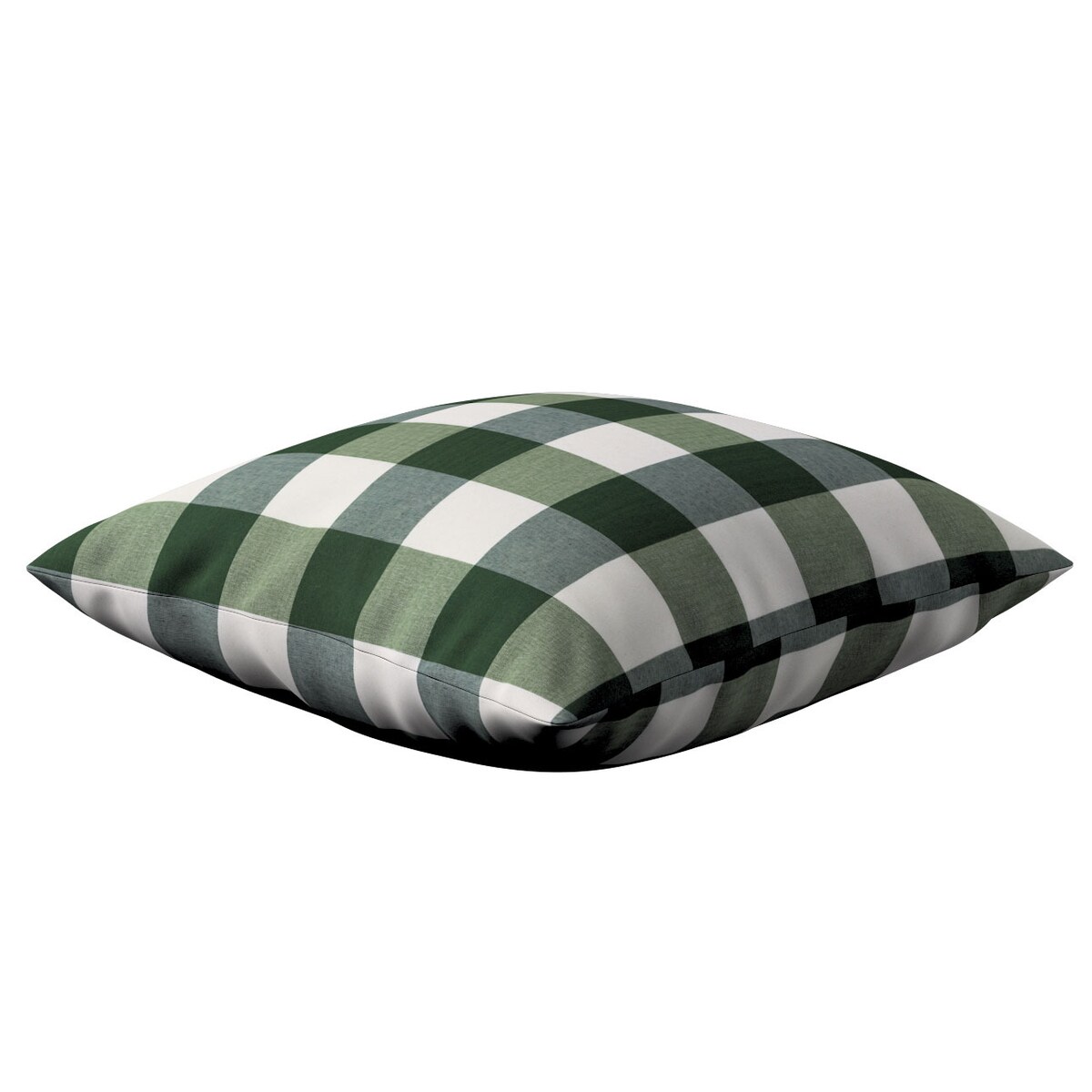 Poszewka Kinga na poduszkę 50x50 zielono-biała krata (5,5x5,5cm)