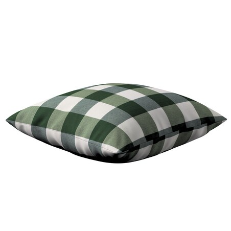 Poszewka Kinga na poduszkę 50x50 zielono-biała krata (5,5x5,5cm)