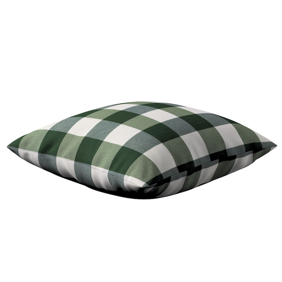 Poszewka Kinga na poduszkę 50x50 zielono-biała krata (5,5x5,5cm)