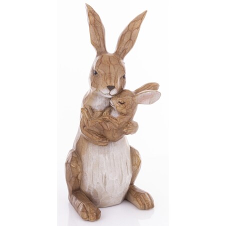 Dekoracja - króliczka z malcem w objęciach 32,5x14x18 cm CON AMORE-2