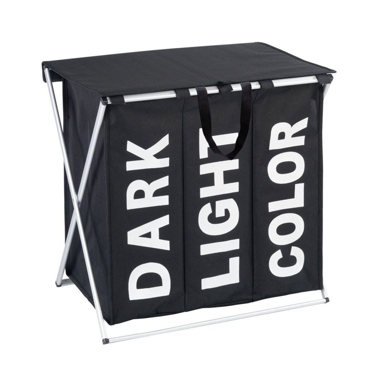 Kosz na pranie zamykany duży TRIO TOP 118 l, pojemnik na brudną odzież 3 komory, WENKO