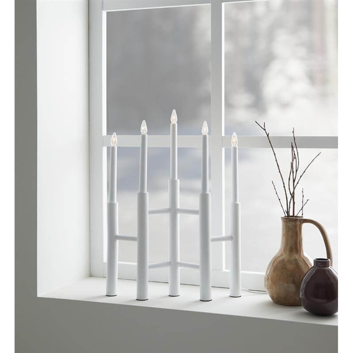 Świecznik stołowy biały Cassiopeia dekoracyjny biały