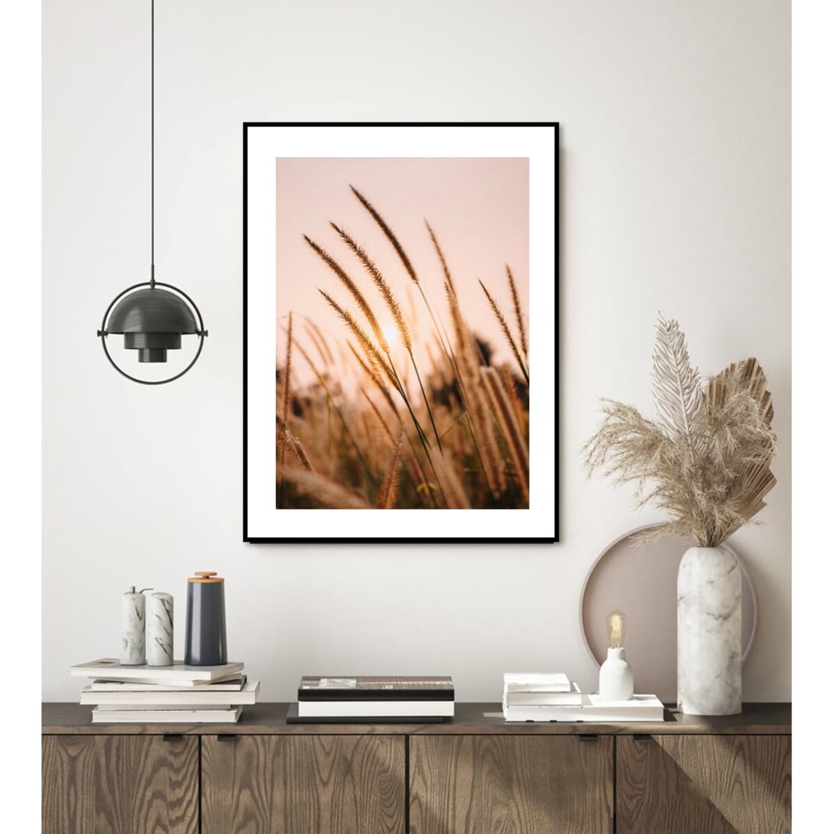 Poster Story, Plakat, Obraz - Trawy Zbóż o Zachodzie Słońca, wymiary 21 x 30 cm