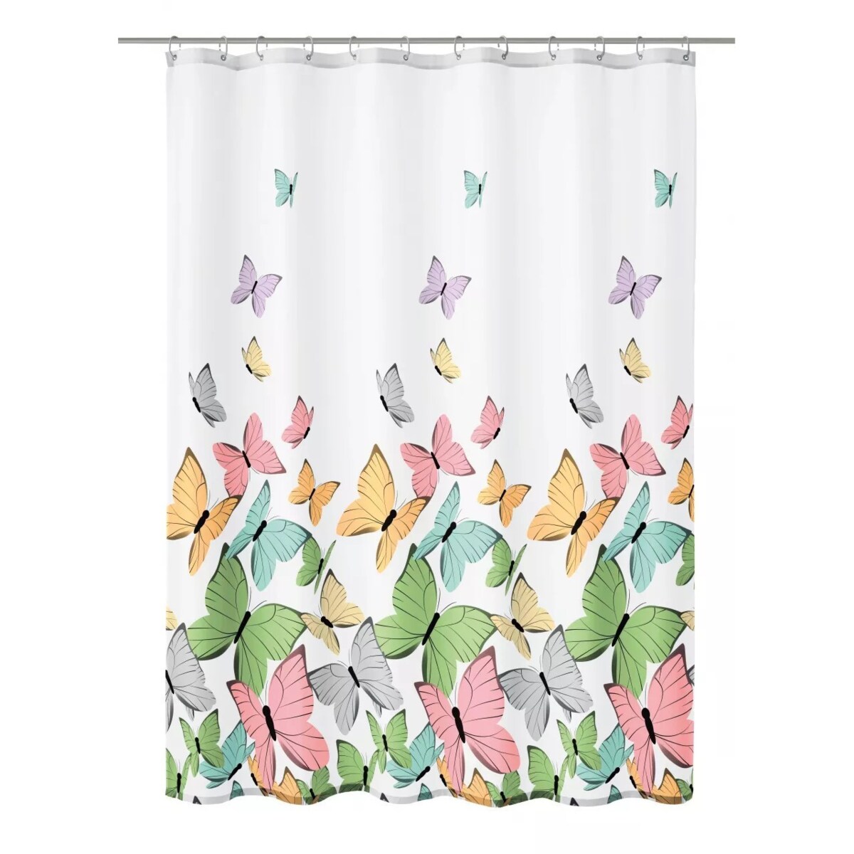 Kleine Wolke Butterflies Tekstylna zasłona prysznicowa Multicolor 120x200 cm