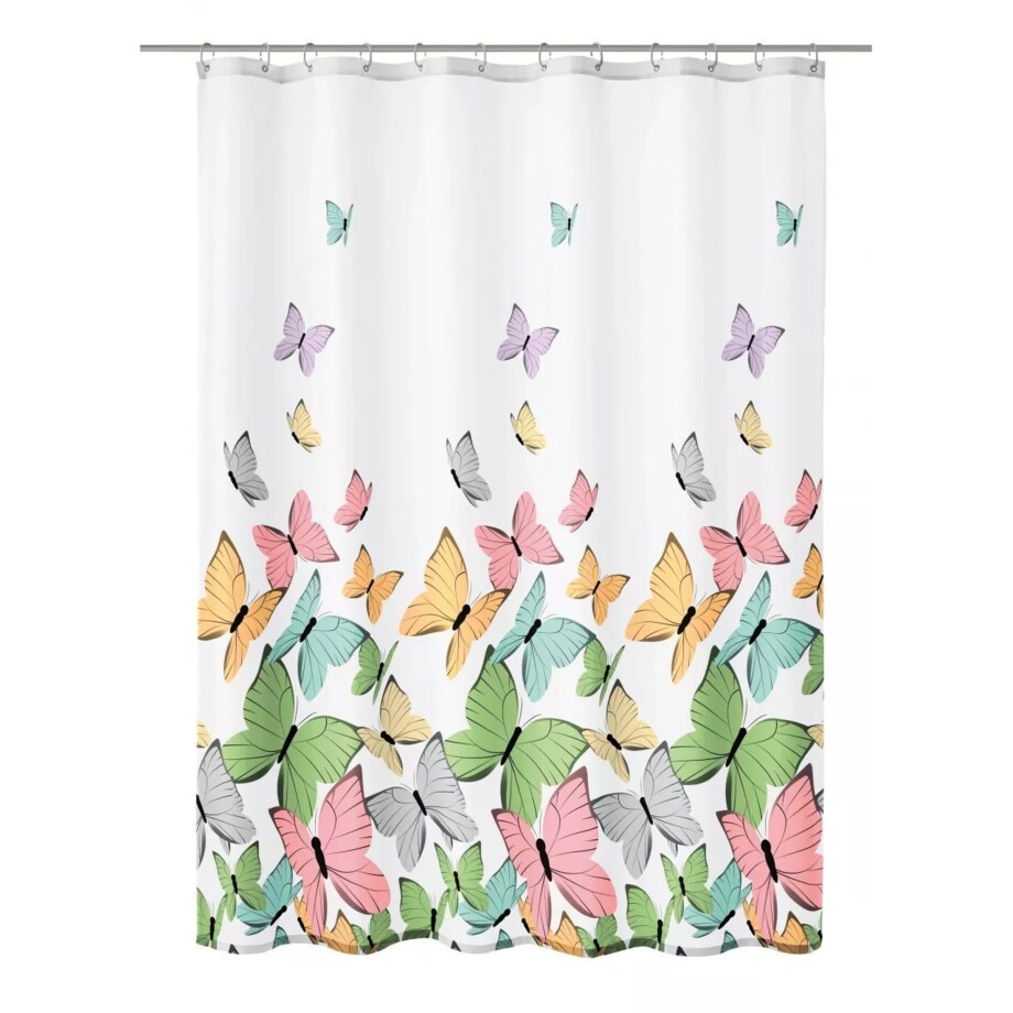 Kleine Wolke Butterflies Tekstylna zasłona prysznicowa Multicolor 120x200 cm