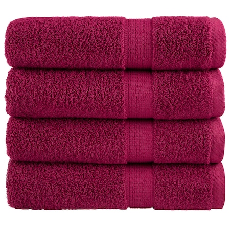 vidaXL Ręczniki premium SOLUND, 4 szt., bordowe, 50x100 cm, 600 g/cm²
