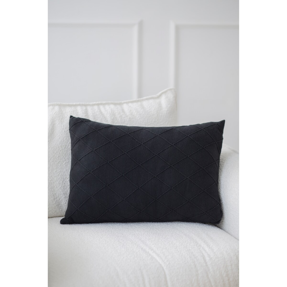 Poszewka romby podłużna grafitowa, 40 x 60 cm, La Manta