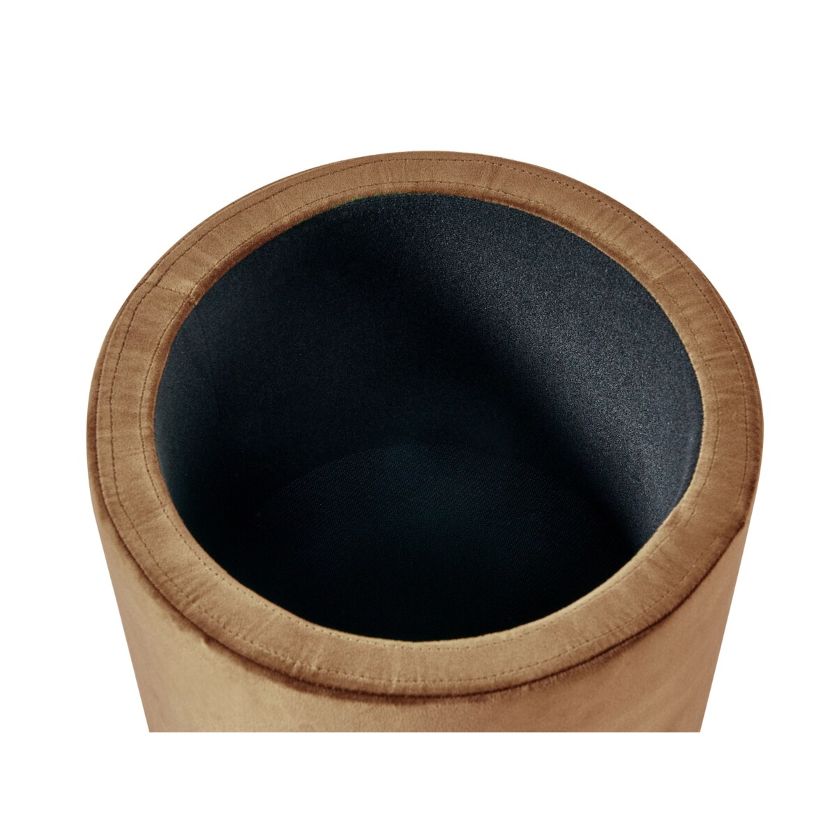 Puf ze schowkiem WENONA Welur Ciemnobrązowy