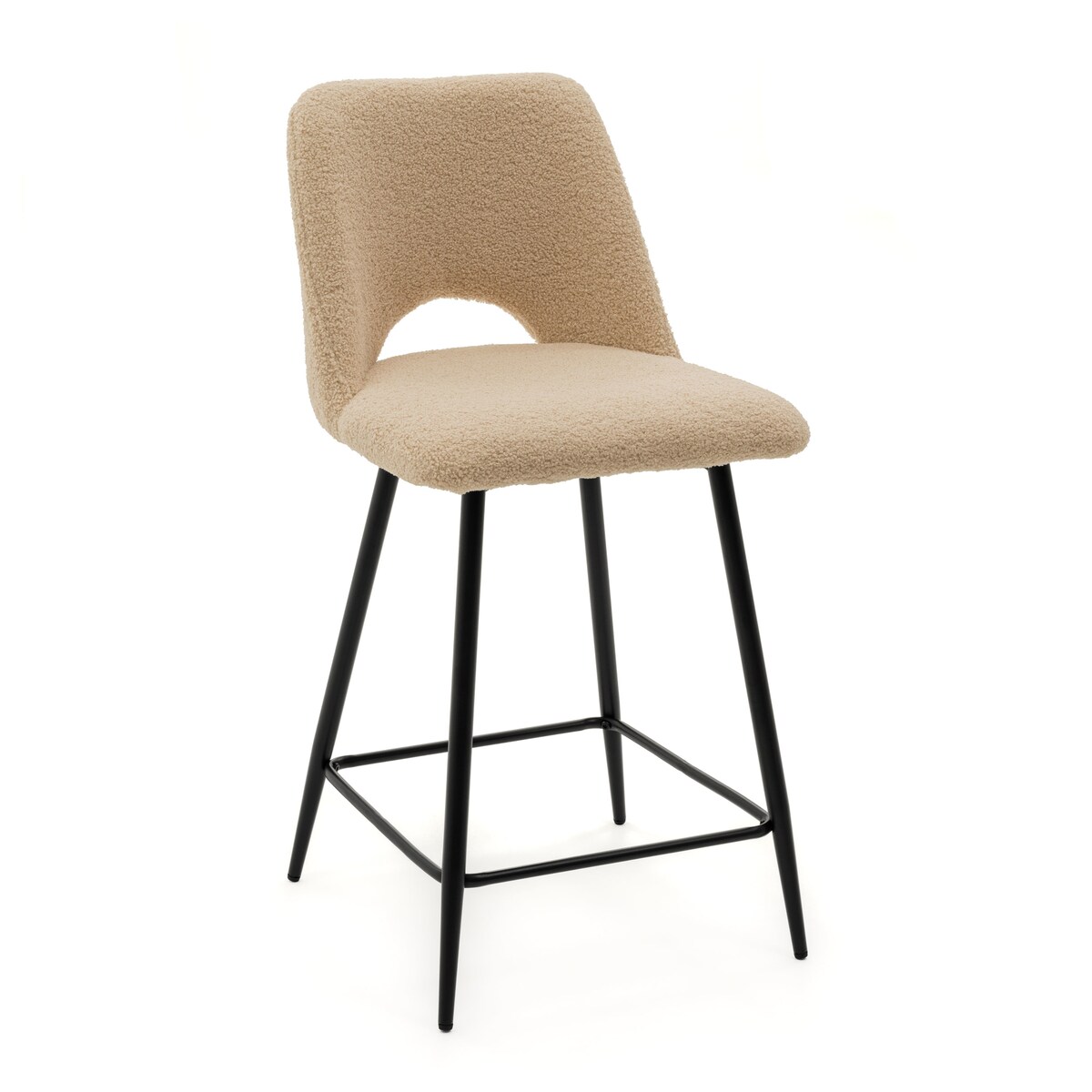 HOKER TAPICEROWANY BOUCLE TEDDY DO SALONU JADALNI BAROWY NOWOCZESNY ORO BEŻOWY