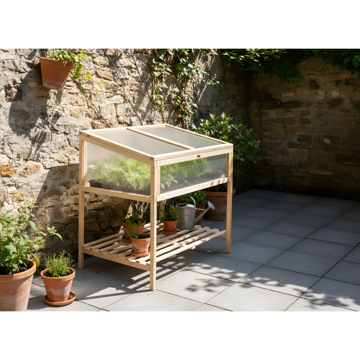 Szklarnia balkonowa ARANOVA Drewno jodłowe Jasnobrązowy 58 cm