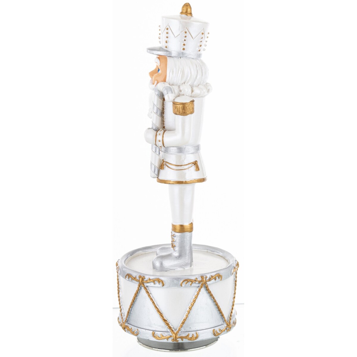 Pozytywka - Dziadek do Orzechów na bębenku srebrny 21 cm