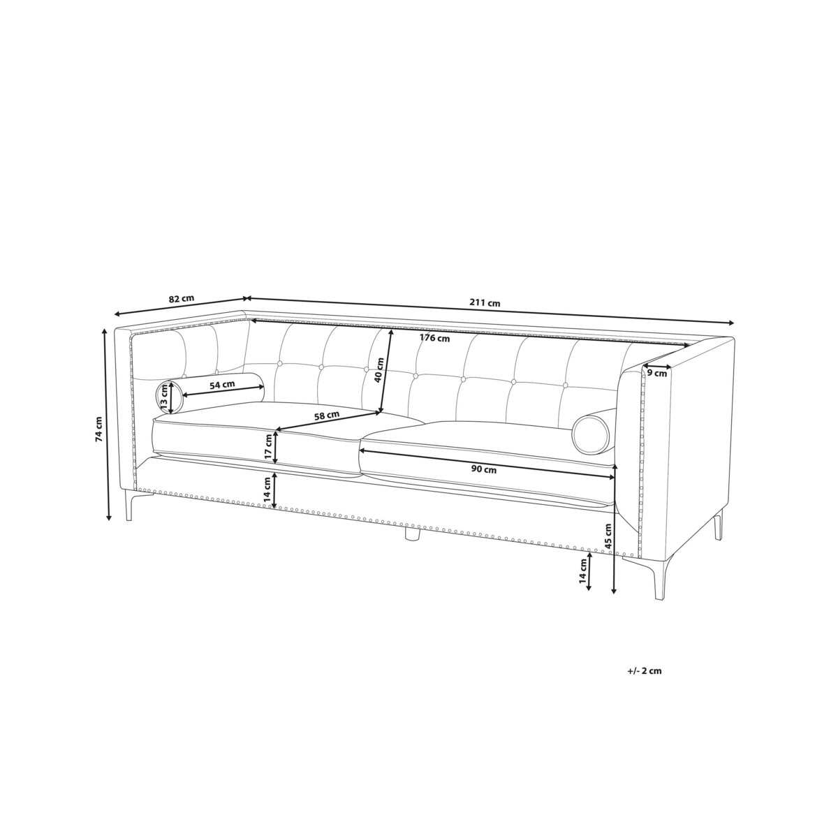 Sofa 3-osobowa welurowa ciemnoniebieska AVALDSENES