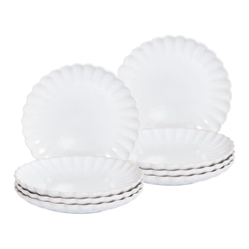 Zestaw 8 małych talerzy NETTLE Kamionka Złamana biel