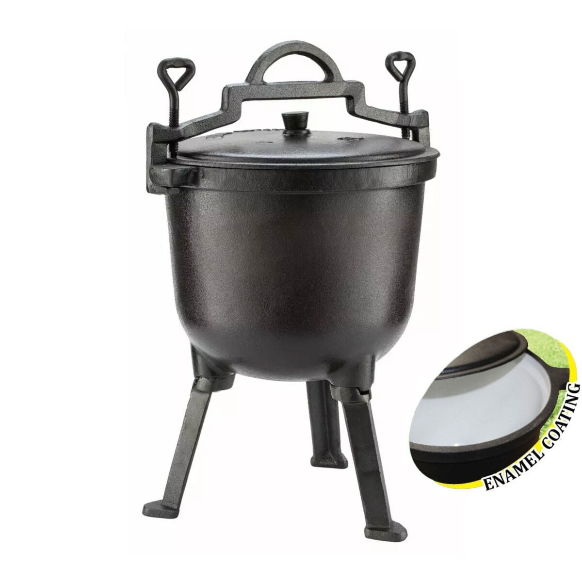 Kociołek żeliwny myśliwski 8L emaliowany na ognisko KINGHOFF