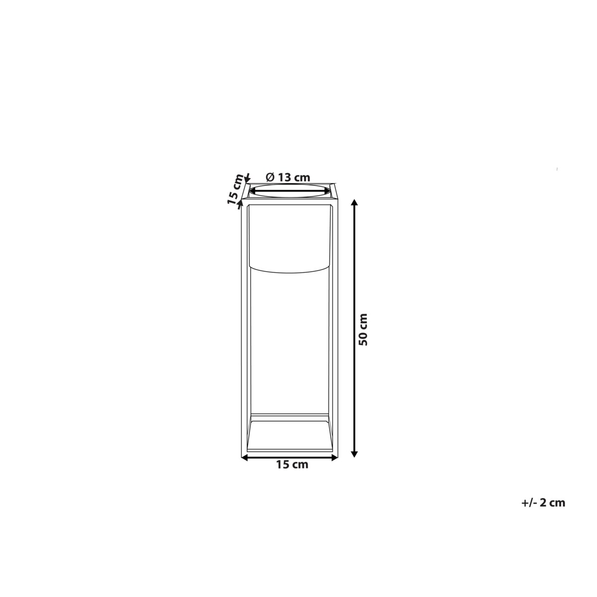 Doniczka na stojaku metalowa 15 x 15 x 50 cm czarna IDRA