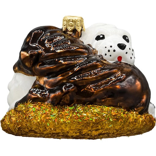 Bombka choinkowa: Dwa wtulone psy