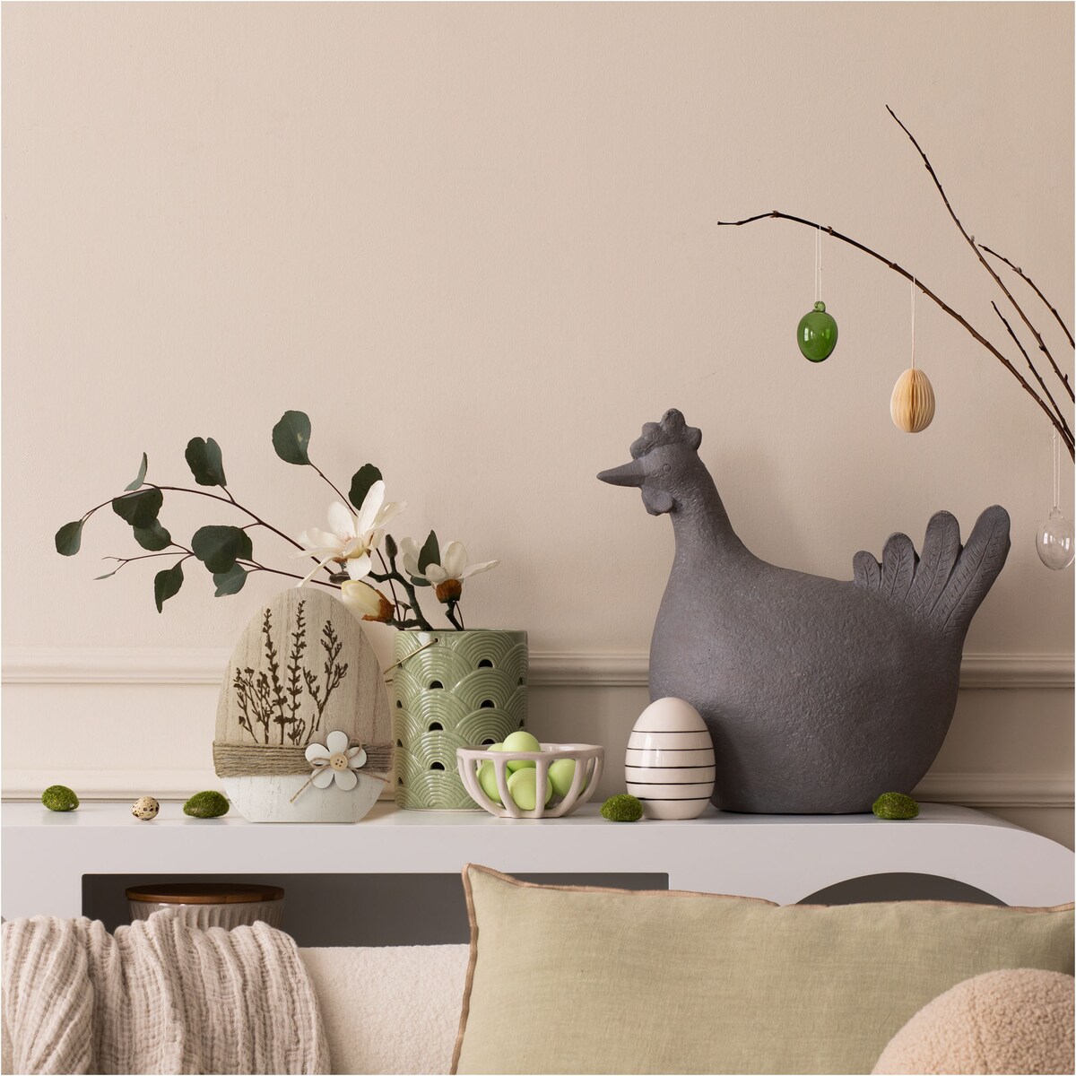 Ozdoba Jajko Wielkanocne 20 Cm Dekoracja Pisanka Na Stół Drewniane Zatrwian