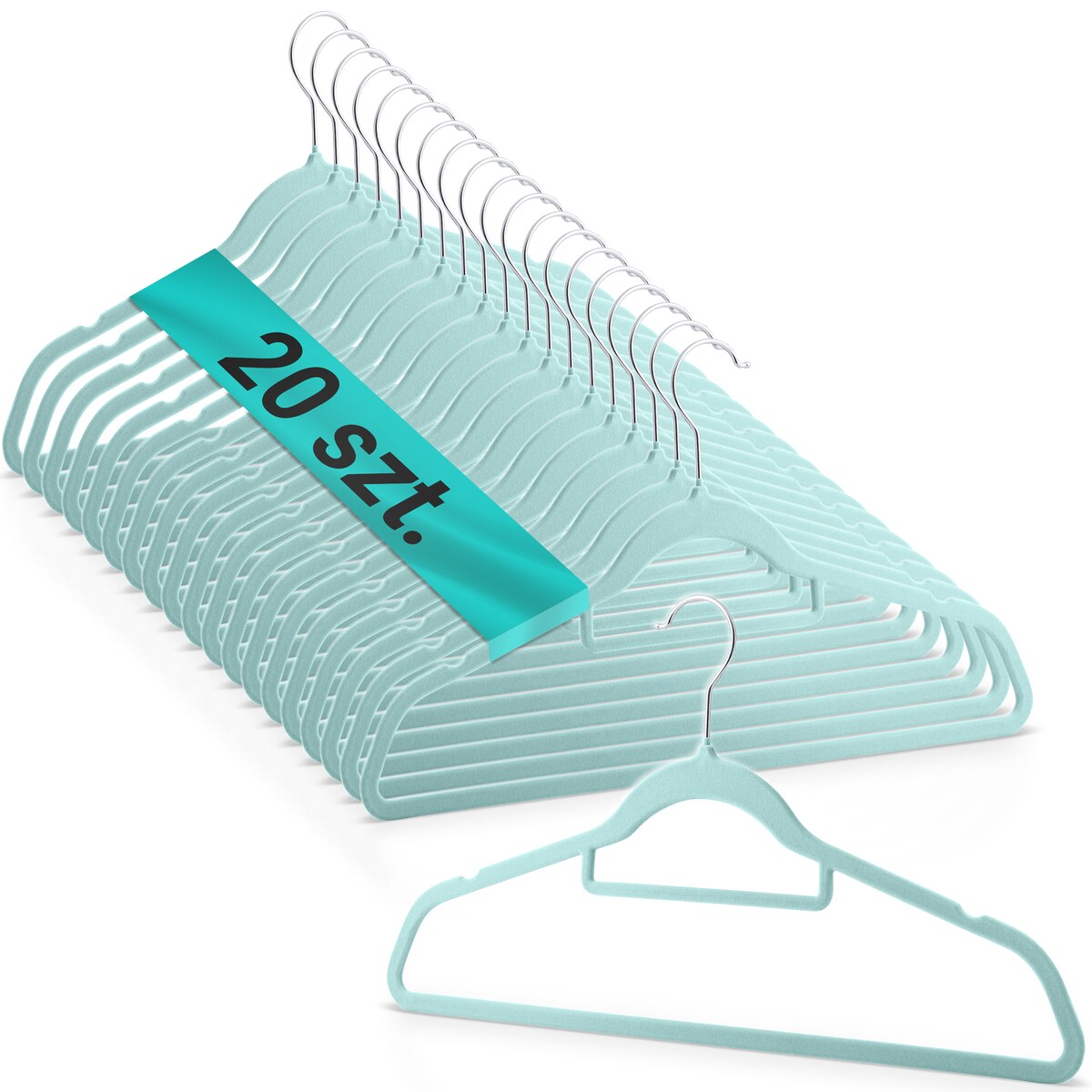 Wieszaki na ubrania welurowe do szafy zestaw 20szt. Massido