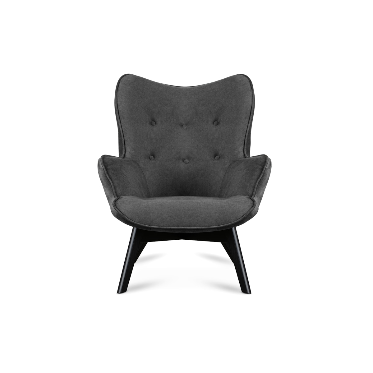 KONSIMO GLORI Fotel relaksacyjny welurowy z pikowaniem w kolorze grafitowym