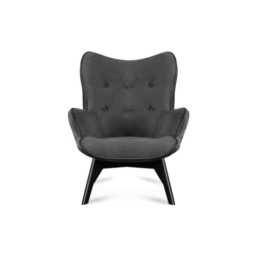 KONSIMO GLORI Fotel relaksacyjny welurowy z pikowaniem w kolorze grafitowym